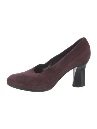 Pre-owned Donna Karan Suede Pumps In Burgundy
