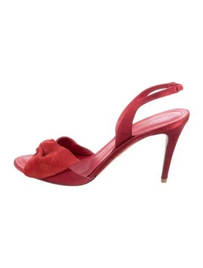 Pre-owned Donna Karan Suede Sandals In Red