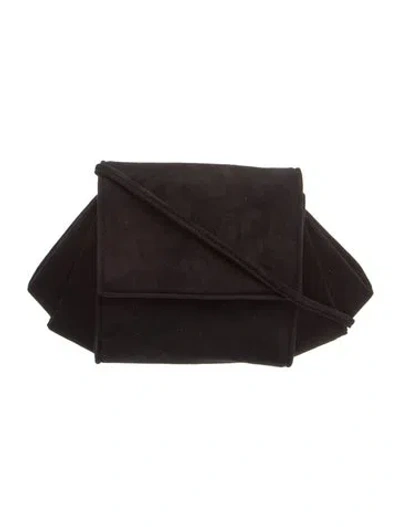 Pre-owned Donna Karan Suede Shoulder Bag In Black