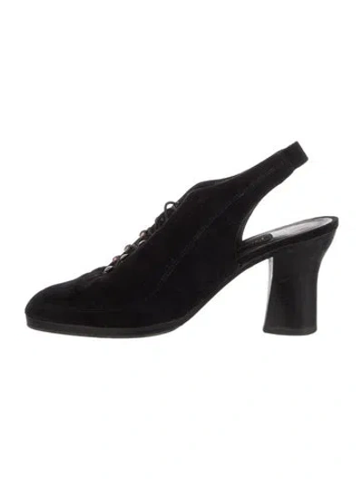 Pre-owned Donna Karan Suede Slingback Pumps In Black