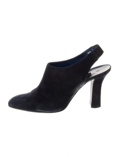 Pre-owned Donna Karan Suede Slingback Pumps In Blue