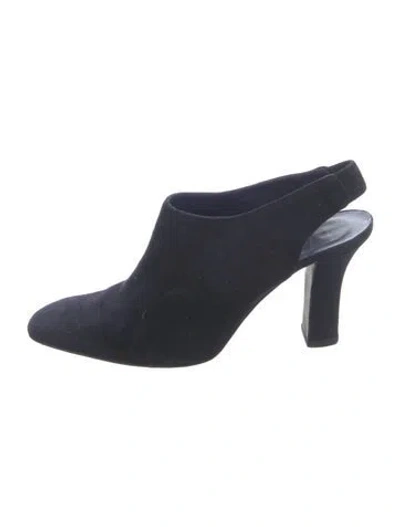 Pre-owned Donna Karan Suede Slingback Pumps In Blue