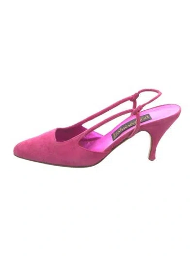 Pre-owned Donna Karan Suede Slingback Pumps In Pink