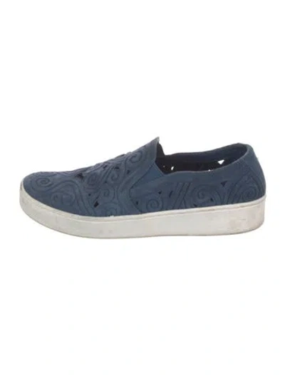 Pre-owned Donna Karan Suede Sneakers In Blue