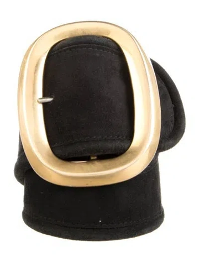 Pre-owned Donna Karan Suede Waist Belt In Black