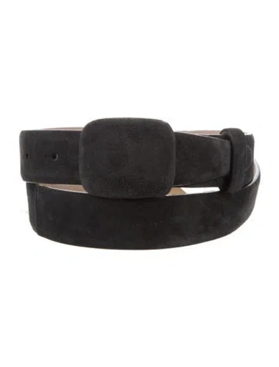 Pre-owned Donna Karan Suede Waist Belt In Black