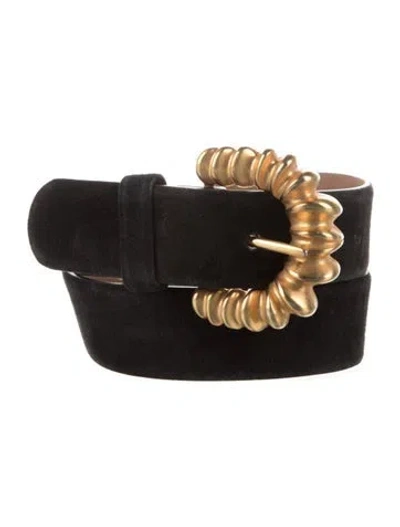 Pre-owned Donna Karan Suede Waist Belt In Black