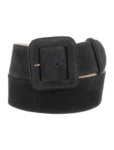 Pre-owned Donna Karan Suede Waist Belt In Black