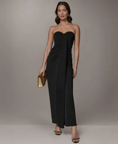 Donna Karan Sweetheart Maxi Body-con Dress With Structured Bodice In Multi