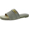 Donna Karan Taci Womens Embellished Faux Suede Slide Sandals In Multi