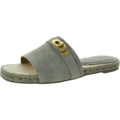 Donna Karan Taci Womens Embellished Faux Suede Slide Sandals In Multi
