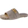Donna Karan Taci Womens Embellished Faux Suede Slide Sandals In Multi