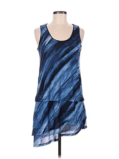 Pre-owned Donna Karan Tank Top Blue Halter Neckline Tops