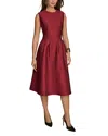 Donna Karan New York Pleated Metallic Sleeveless Dress In Cabernet