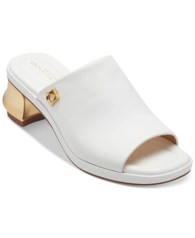Donna Karan Tinley Peep Toe Mules In Bright White