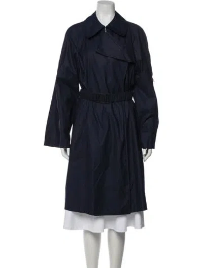 Pre-owned Donna Karan Trench Coat In Blue
