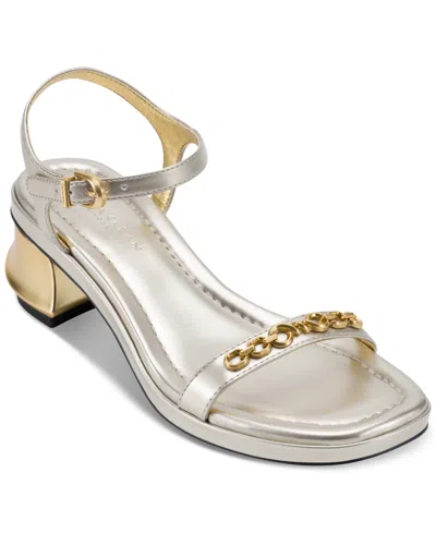 Donna Karan Trissa Sandals In White Gold