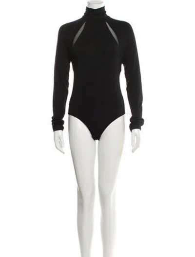 Pre-owned Donna Karan Turtleneck Long Sleeve Bodysuit In Gray