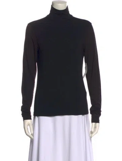 Pre-owned Donna Karan Turtleneck Long Sleeve Sweatshirt W/ Tags In Black
