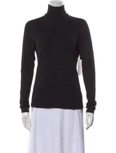 Pre-owned Donna Karan Turtleneck Long Sleeve Top W/ Tags In Black