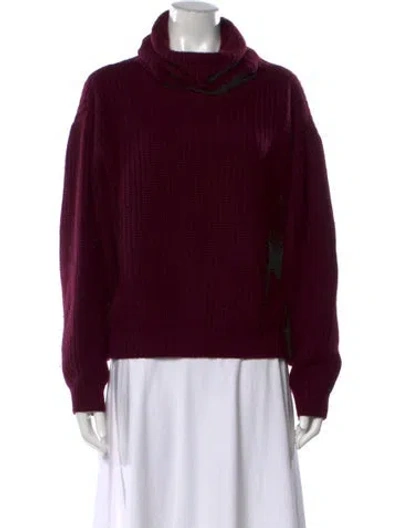 Pre-owned Donna Karan Turtleneck Sweater In Burgundy