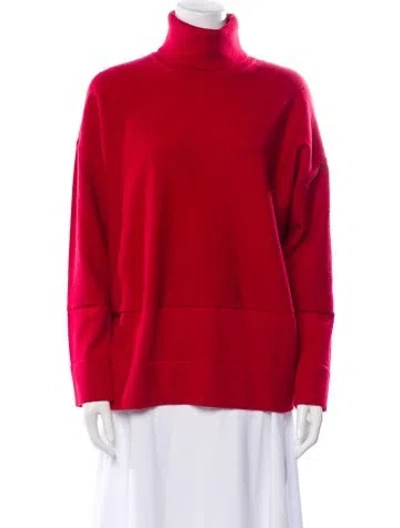 Pre-owned Donna Karan Turtleneck Sweater In Red