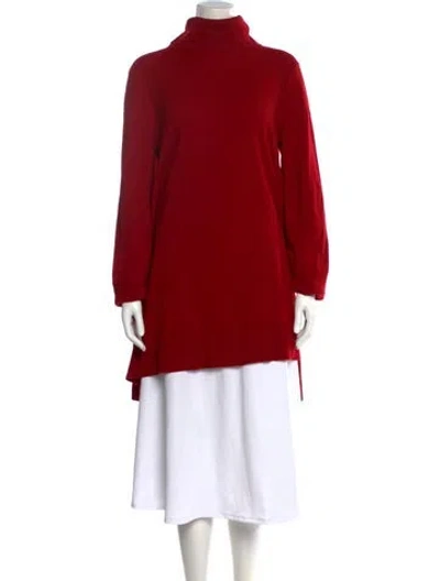Pre-owned Donna Karan Turtleneck Sweater In Red