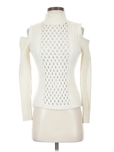 Pre-owned Donna Karan Turtleneck Sweater In White