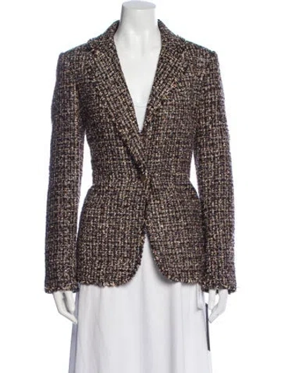 Pre-owned Donna Karan Tweed Pattern Blazer W/ Tags In Multicolor