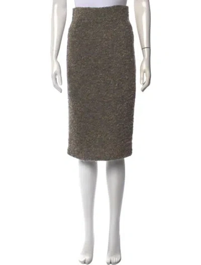 Pre-owned Donna Karan Tweed Pattern Midi Length Skirt In Neutrals
