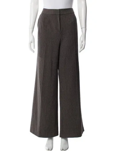 Pre-owned Donna Karan Tweed Pattern Wide Leg Pants In Multicolor
