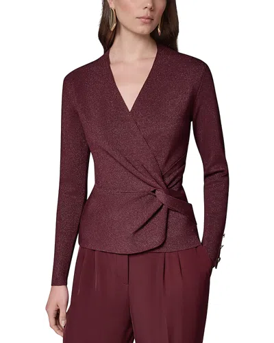 Donna Karan Twisted Sweater Top In Brown