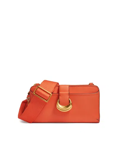 Donna Karan Valley Stream Buckle Wallet On String In Tangerine
