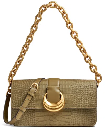 Donna Karan Valley Stream Embossed Croco Shoulder In Nude
