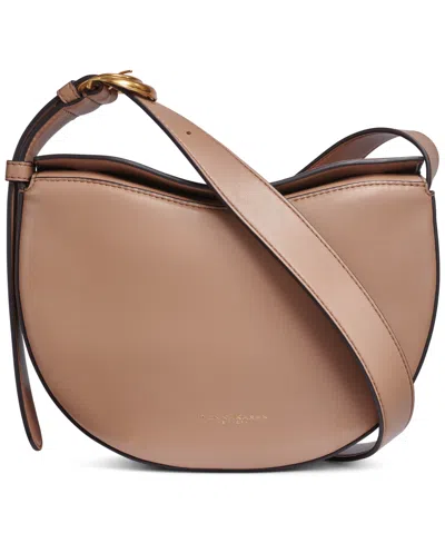 Donna Karan Valley Stream Leather Buckle Crossbody With Adjustable Strap In Toasted Almond