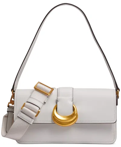 Donna Karan Valley Stream Leather Buckle Shoulder With Removable Strap In White