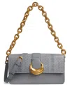 Donna Karan Valley Stream Skipper Snake Shoulder Bag In Sky Gray