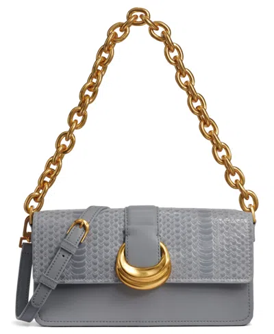 Donna Karan Valley Stream Skipper Snake Shoulder Bag In Sky Gray