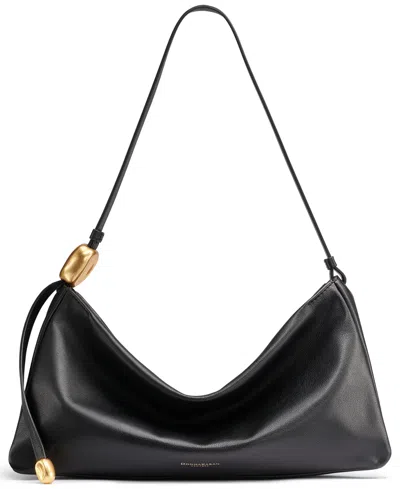 Donna Karan Velvet Leather Large Shoulder Bag In Purple