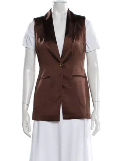 Pre-owned Donna Karan Vest In Brown