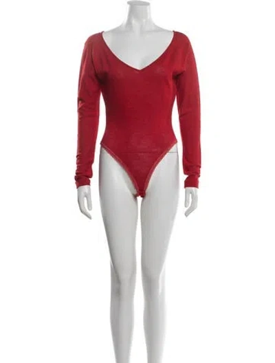 Pre-owned Donna Karan Vintage 1980's Bodysuit In Red