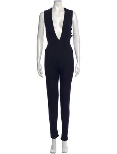 Pre-owned Donna Karan Vintage 1980's Jumpsuit In Blue