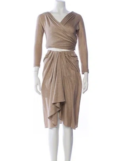 Pre-owned Donna Karan Vintage 1980's Skirt Set In Neutral