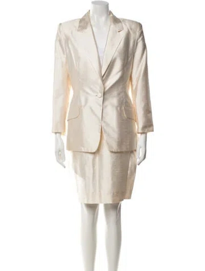 Pre-owned Donna Karan Vintage 1980's Skirt Suit In Neutrals