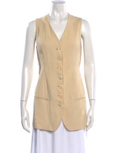 Pre-owned Donna Karan Vintage 1980's Vest In Neutrals