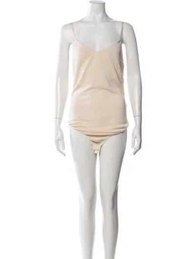 Pre-owned Donna Karan Vintage 1990's Bodysuit In Neutrals