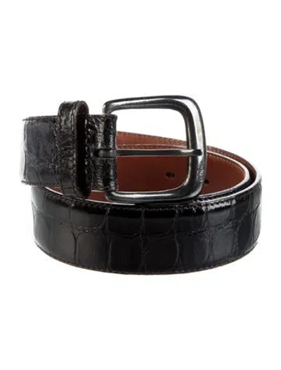 Pre-owned Donna Karan Vintage Alligator Belt In Black