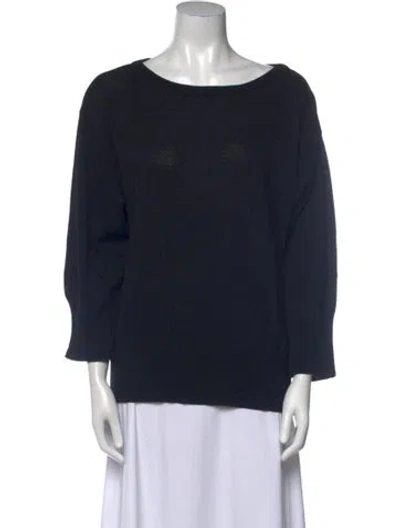 Pre-owned Donna Karan Vintage Bateau Neckline Sweater In Blue