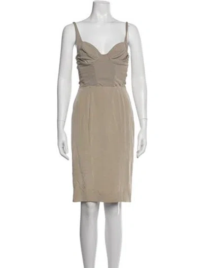 Pre-owned Donna Karan Vintage Knee-length Dress In Grey