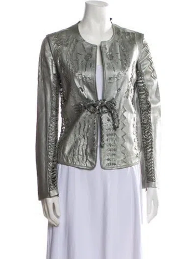 Pre-owned Donna Karan Vintage Late 2000's - Early 2010's Evening Jacket In Silver